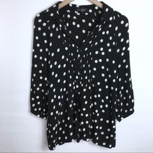 Spenser Black and White Polka Dot Blouse, M
